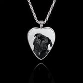 Memorial Pendant with Heart Ceramic Stone, 925 Sterling Silver