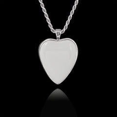 Ciondolo commemorativo con pietra in ceramica a forma di cuore, argento sterling 925