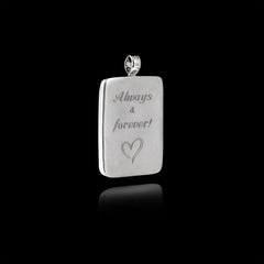 Ciondolo commemorativo con pietra rettangolare in ceramica, argento sterling 925