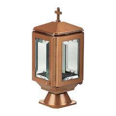 Lampada a candela monumento in ottone, 29 x 12,5 cm