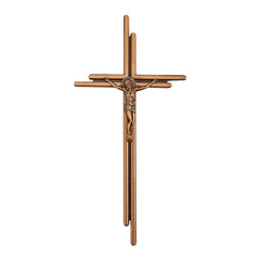 Crucifijo Monumental de Latón, 38 x 18,5 cm