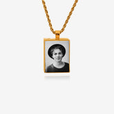 Rectangular Gold Necklace for Ashes - Memorial Jewellery