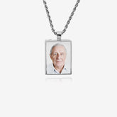 Rectangular Silver Necklace for Ashes - Memorial Jewellery