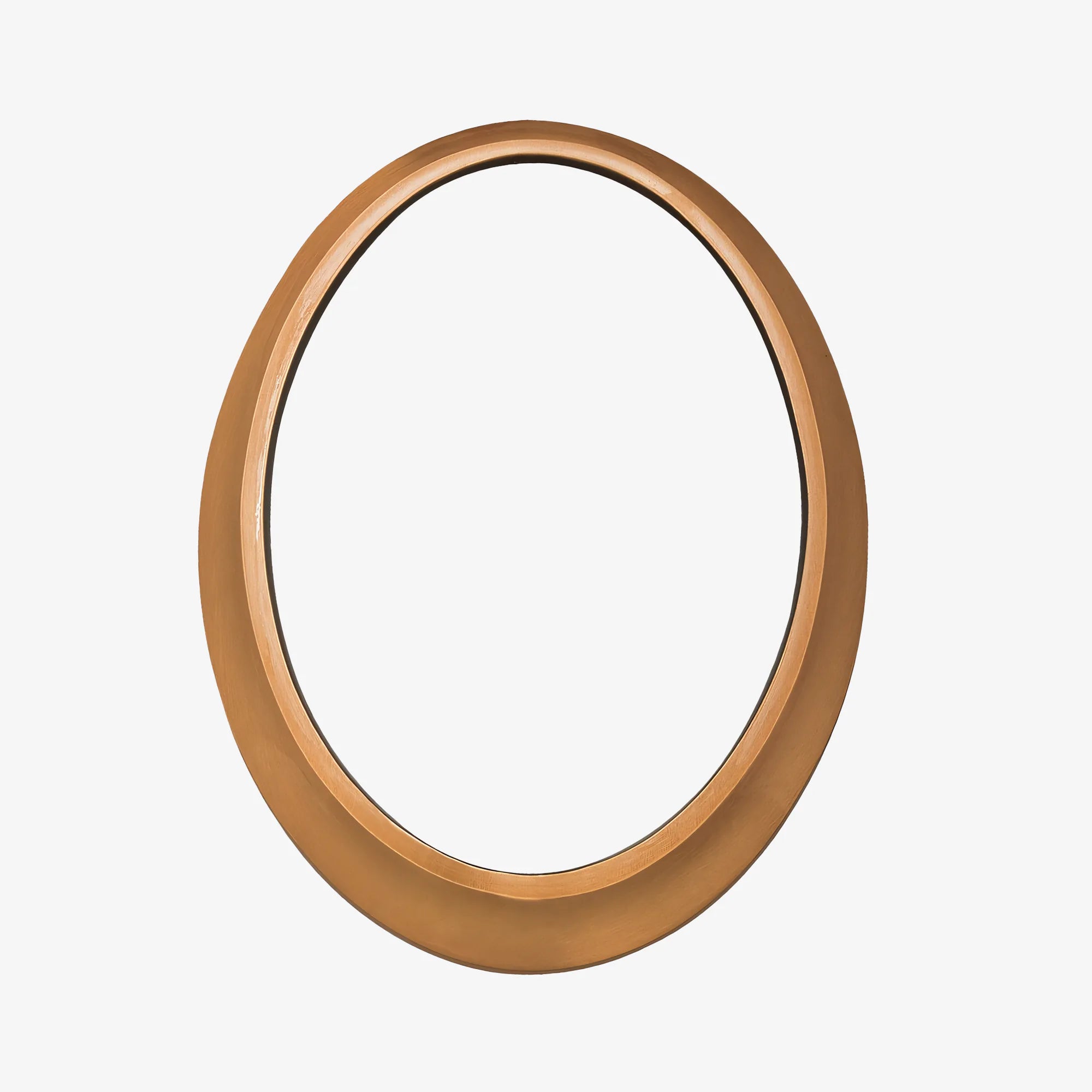 Brass oval frame in Bronze color on a white background