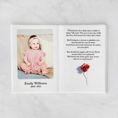 Placa Conmemorativa de Porcelana con Foto, 27 x 38 cm – Porcelana en Forma de Libro para Lápidas