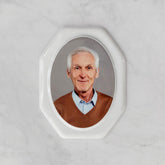 Targa commemorativa in ceramica, 17 x 22 cm – Porcellana incorniciata per lapidi