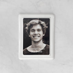 Placa Conmemorativa de Porcelana con Foto, 18 x 23 cm – Porcelana Enmarcada para Lápidas