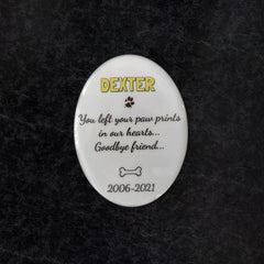 Placa Conmemorativa de Foto en Cerámica, 9 x 12 cm – Porcelana Ovalada para Lápidas