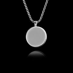 Ciondolo commemorativo con pietra rotonda in ceramica, argento sterling 925