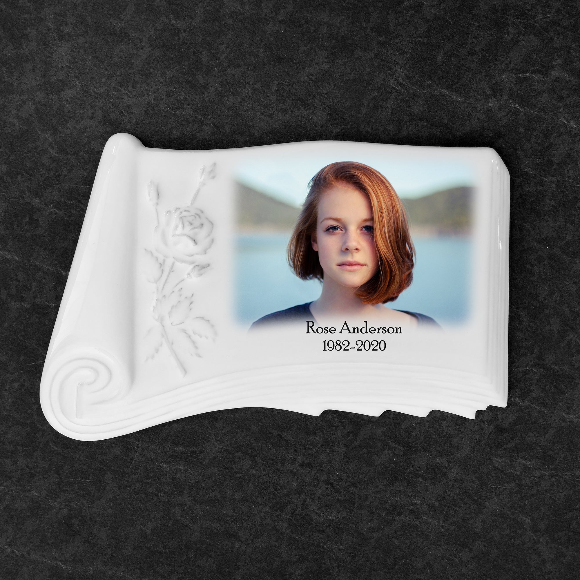 Memorial Ceramic Photo Plaque, 18 x 29 cm – Papyrus Porcelain for Headstones