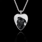 Ciondolo commemorativo con pietra in ceramica a forma di cuore, argento sterling 925