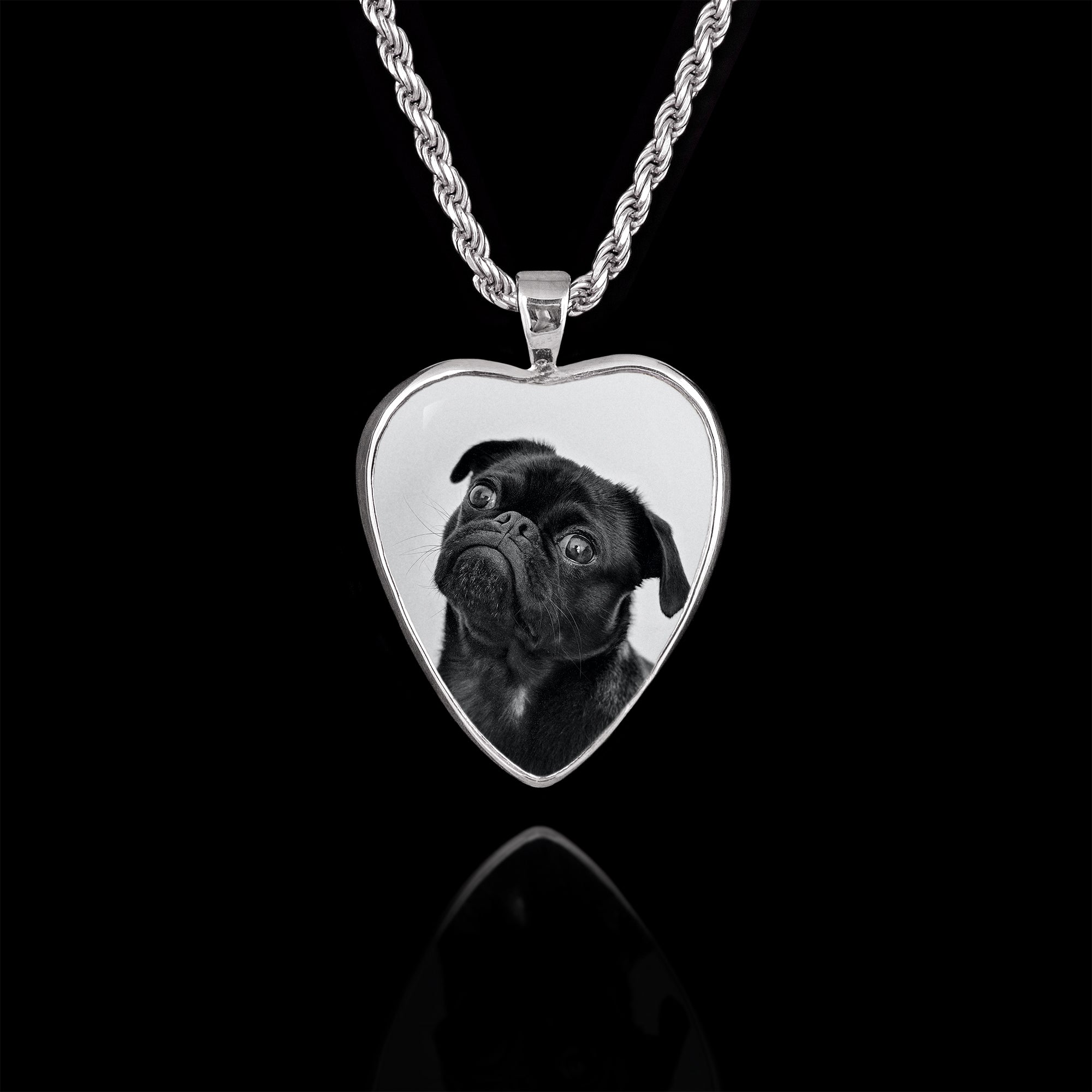 Ciondolo commemorativo con pietra in ceramica a forma di cuore, argento sterling 925