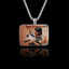 Memorial Pendant with Rectangular Ceramic Stone, 925 Sterling Silver