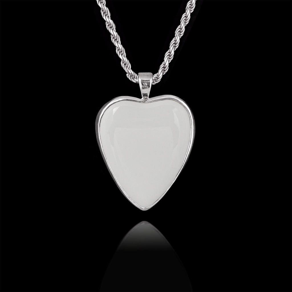 Ciondolo commemorativo con pietra in ceramica a forma di cuore, argento sterling 925