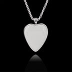 Ciondolo commemorativo con pietra in ceramica a forma di cuore, argento sterling 925