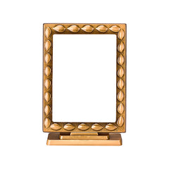 Rectangular Brass Photo Frame 11x15cm with Support