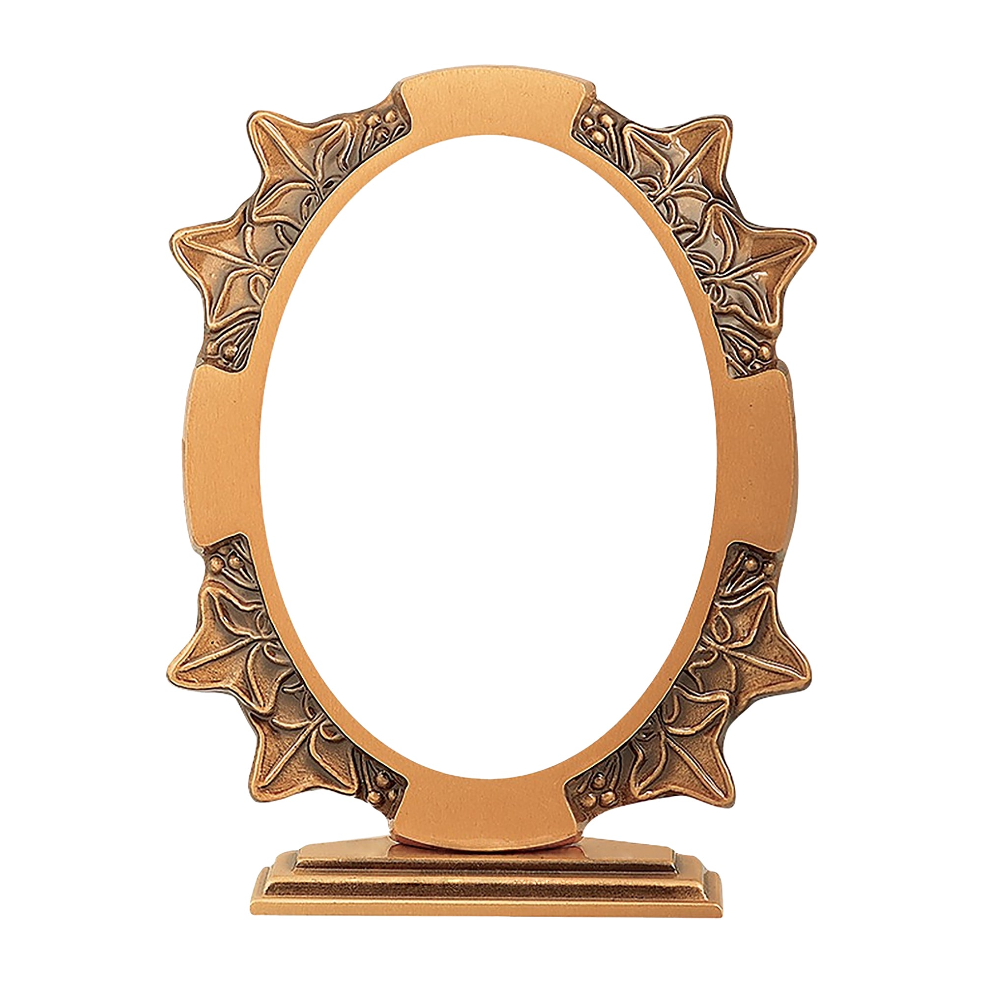 Oval Brass Photo Frame 18x24cm with Support
