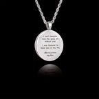 Memorial Pendant with Oval Ceramic Stone, 925 Sterling Silver