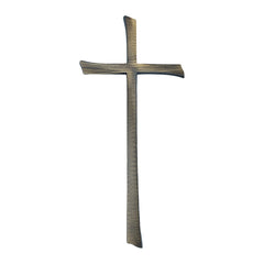 brass cross in antique paint