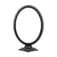 Oval aluminium photo frame with a support stand, in black colour 