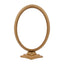 Oval aluminium photo frame with a support stand, in new bronze colour.
