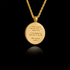 Gold Memorial Pendant with Round Ceramic Stone