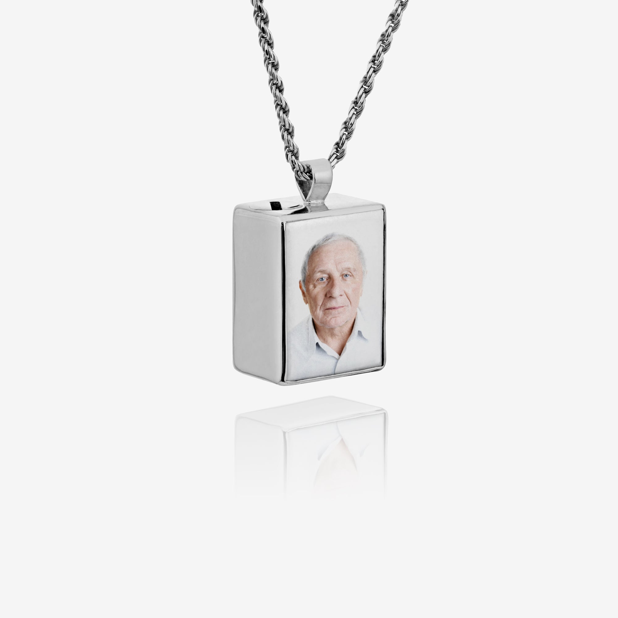 Collana Rettangolare in Argento per Ceneri - Gioielleria Commemorativa