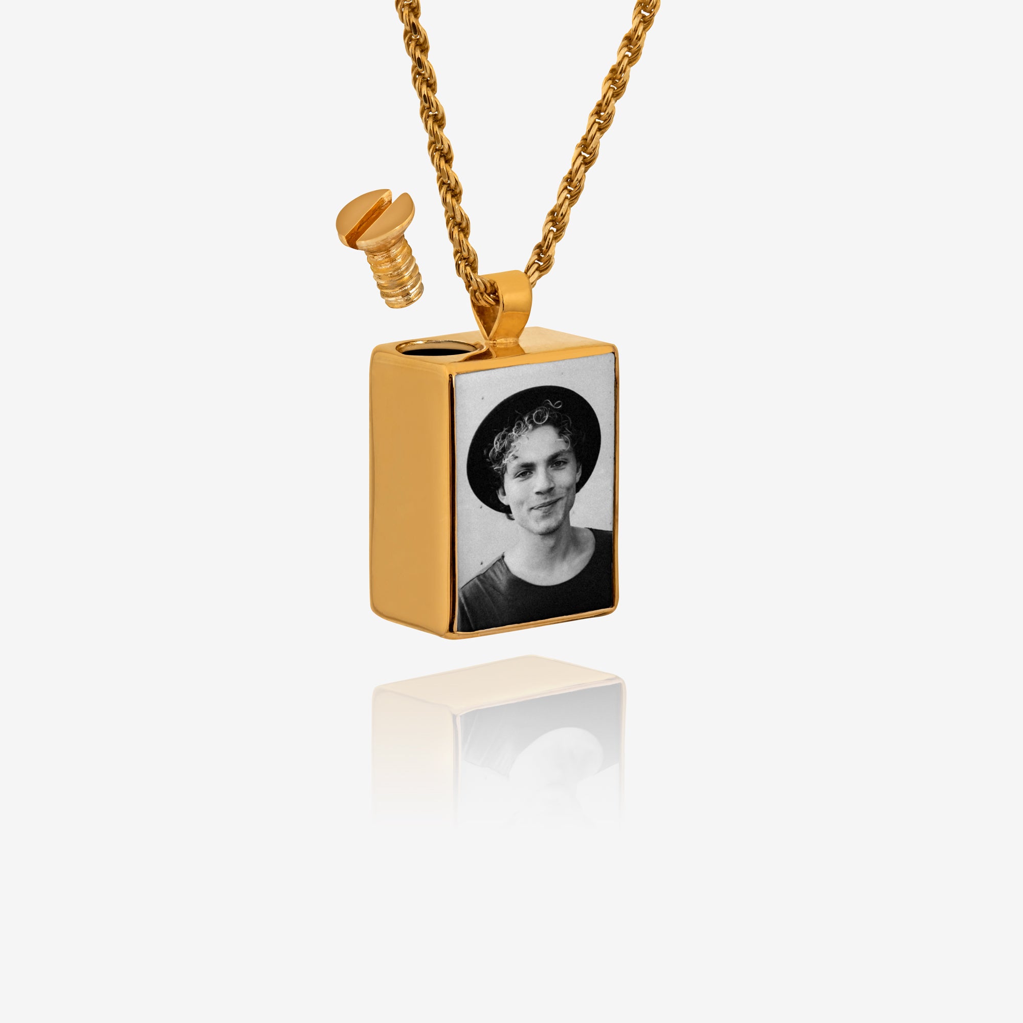 Collana Rettangolare in Oro per Ceneri – Gioielleria Commemorativa