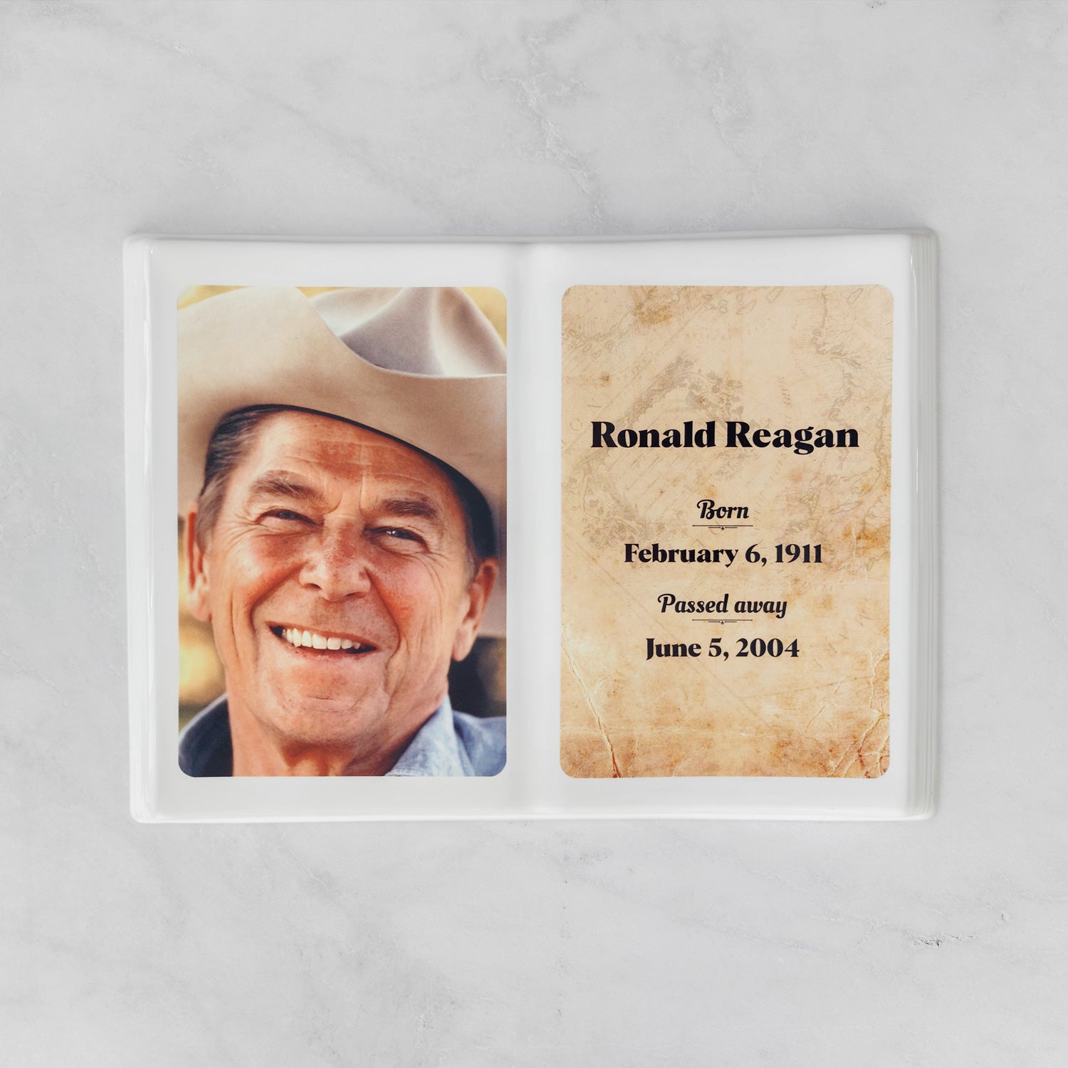 Memorial Ceramic Photo Plaque, 22 x 30 cm – Book Shaped Porcelain for Headstones