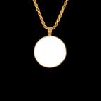 Gold Memorial Pendant with Round Ceramic Stone