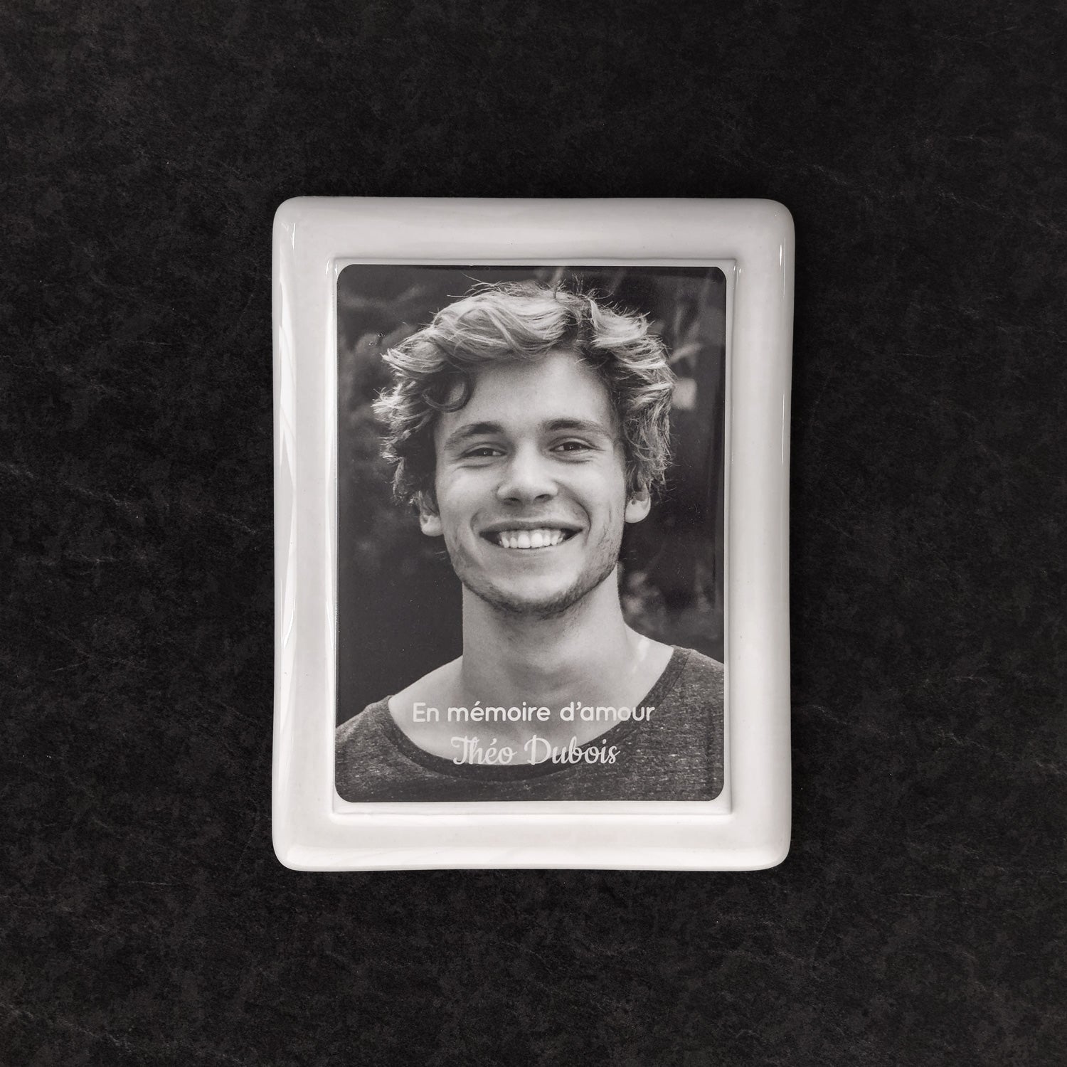 Memorial Ceramic Photo Plaque, 18 x 23 cm – Framed Porcelain for Headstones