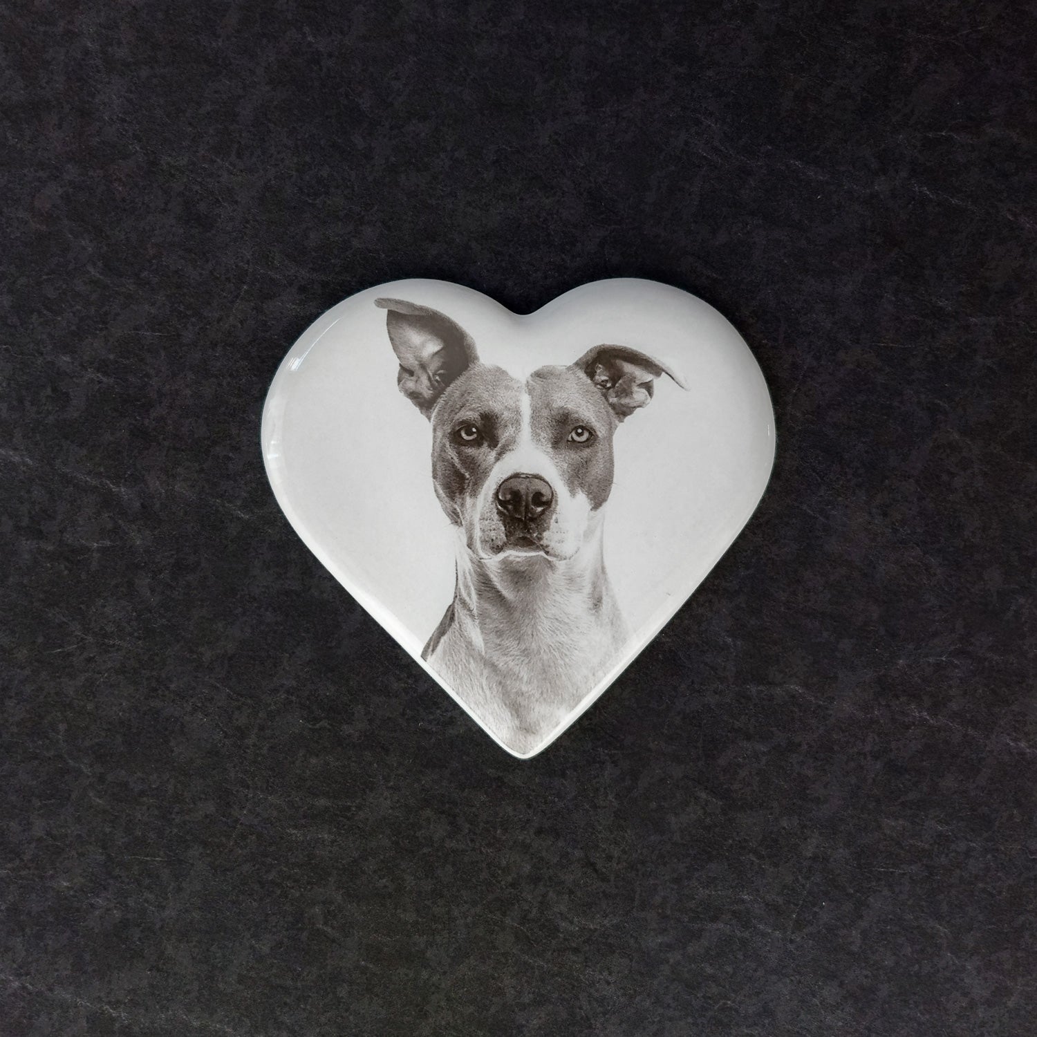 Memorial Ceramic Photo Plaque, 9 cm wide – Heart Shaped Porcelain for Headstones