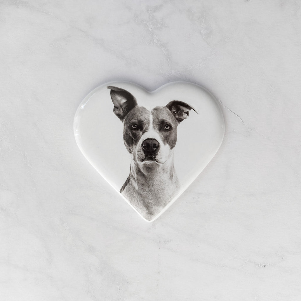Memorial Ceramic Photo Plaque, 9 cm wide – Heart Shaped Porcelain for Headstones