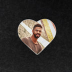 Memorial Ceramic Photo Plaque, 13 cm wide – Heart Shaped Porcelain for Headstones