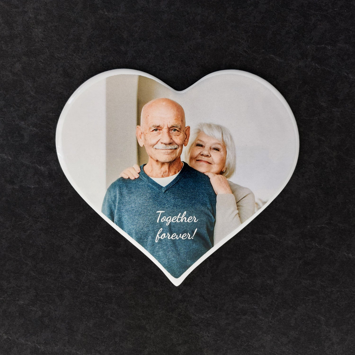 Memorial Ceramic Photo Plaque, 17 cm wide – Heart Shaped Porcelain for Headstones