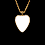 Gold Memorial Pendant with Heart Ceramic Stone