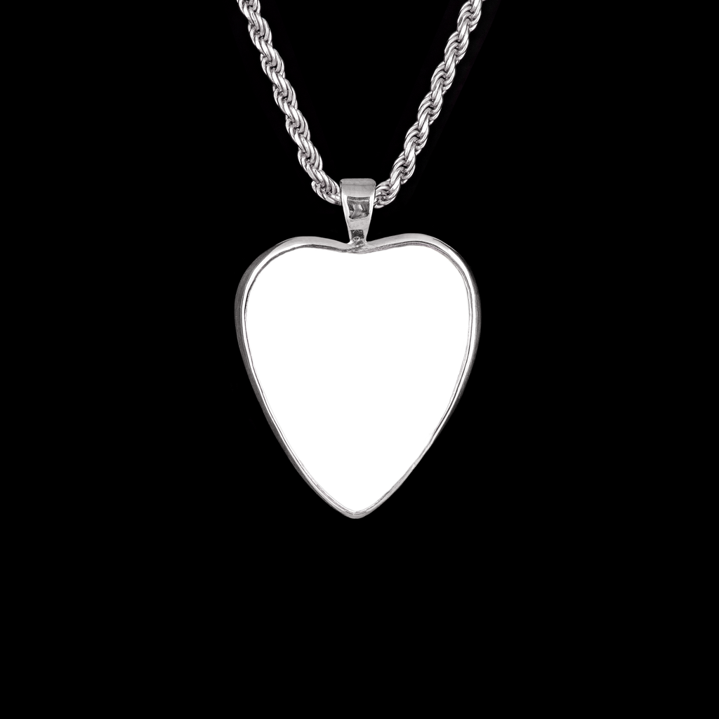 Ciondolo commemorativo con pietra in ceramica a forma di cuore, argento sterling 925