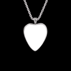 Ciondolo commemorativo con pietra in ceramica a forma di cuore, argento sterling 925