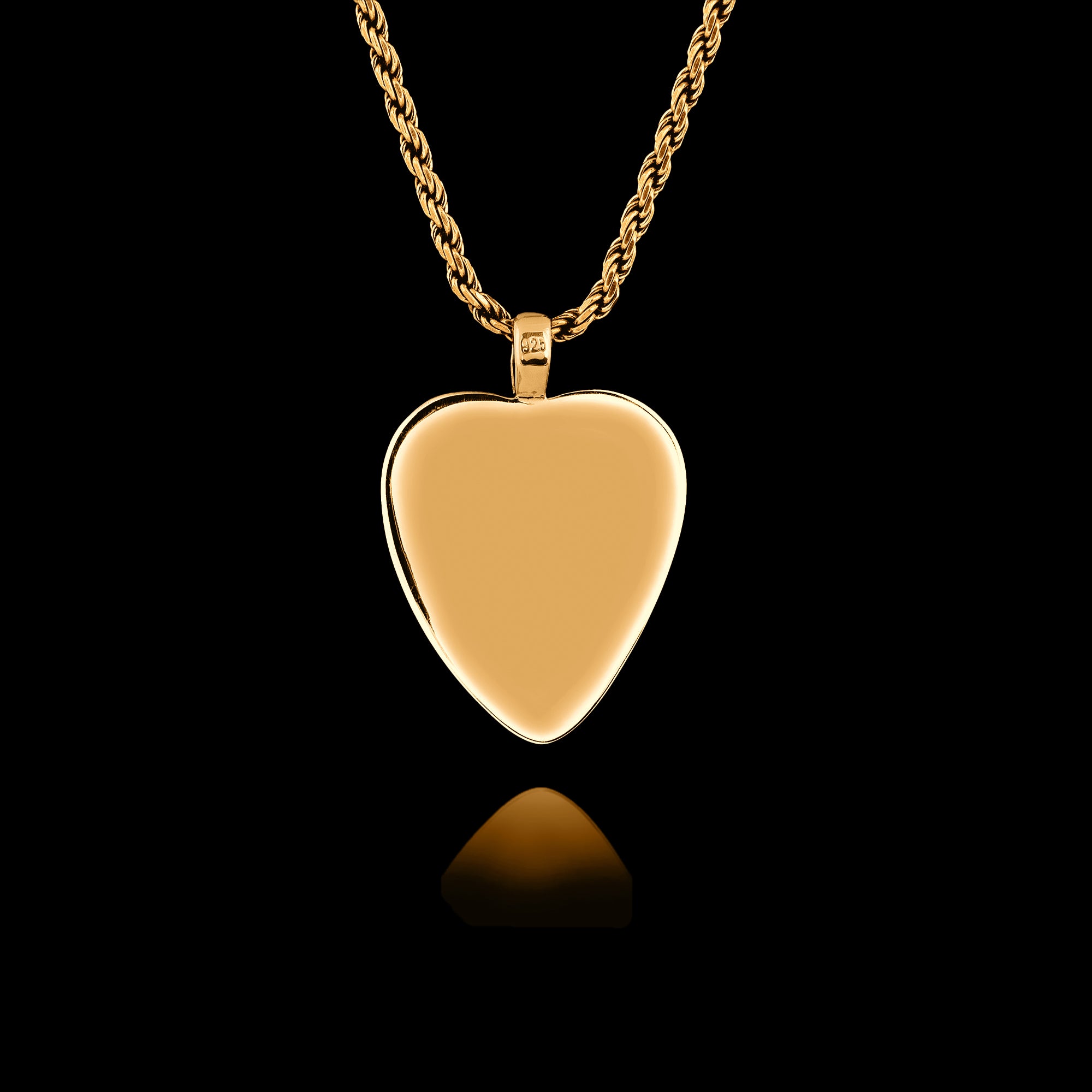 Gold Memorial Pendant with Heart Ceramic Stone