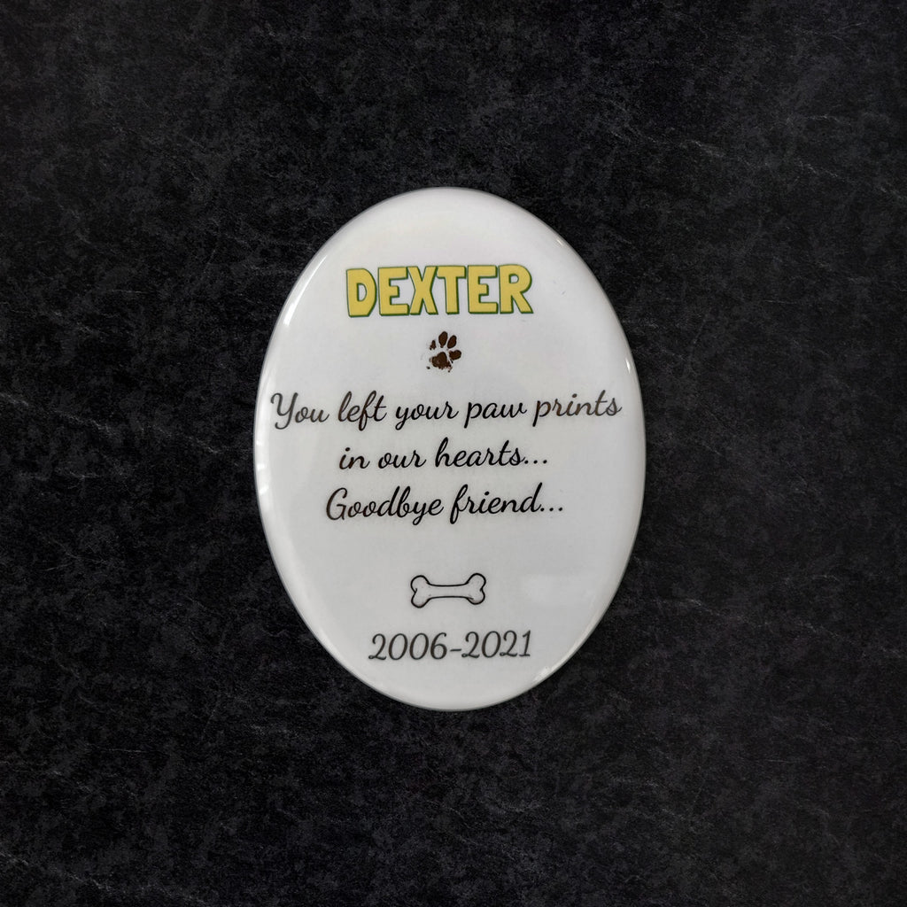 Targa Commemorativa in Ceramica, 9 x 12 cm – Porcellana Ovale per Lapidi