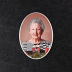 Memorial Ceramic Photo Plaque, 11 x 15 cm – Oval Porcelain for Headstones