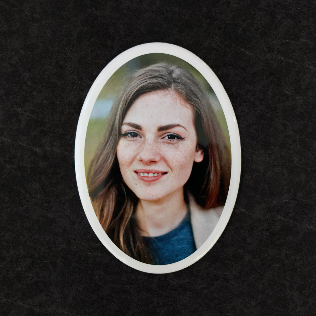 Targa commemorativa in ceramica, 13 x 18 cm – Porcellana Ovale per Lapidi