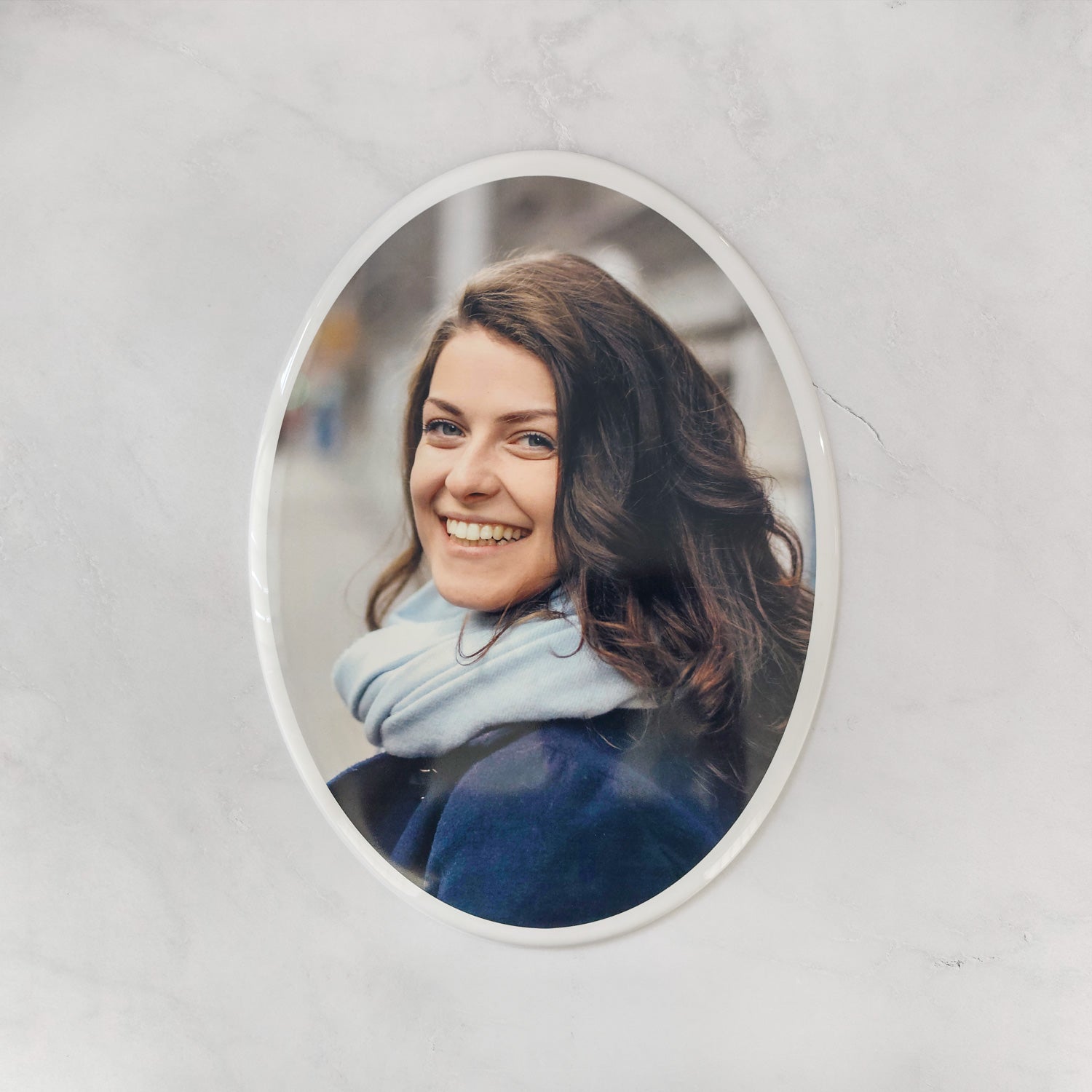 Memorial Ceramic Photo Plaque, 30 x 40 cm – Oval Porcelain for Headstones