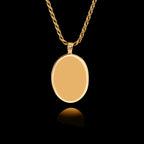 Gold Memorial Pendant with Oval Ceramic Stone