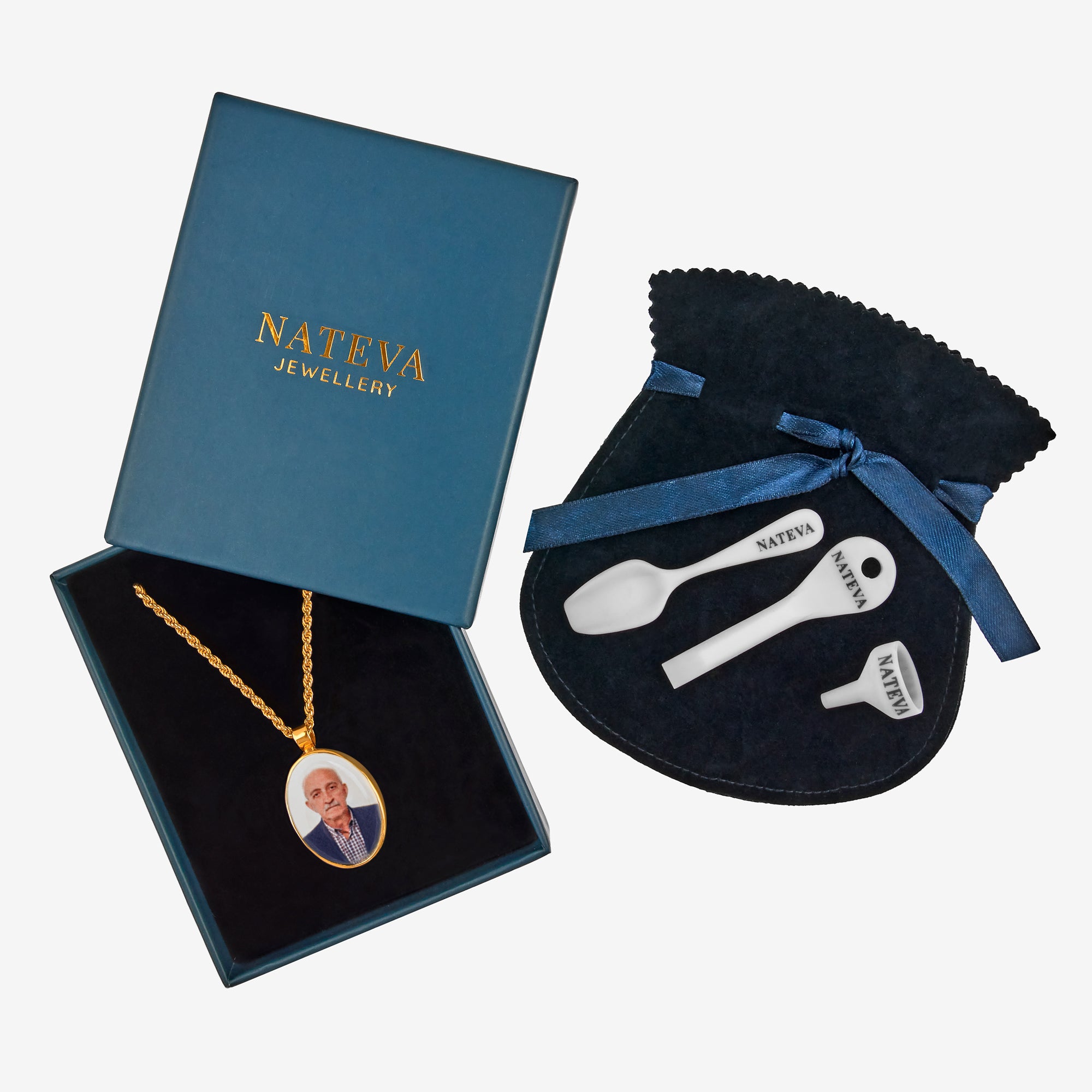 Collana Rettangolare in Argento per Ceneri - Gioielleria Commemorativa