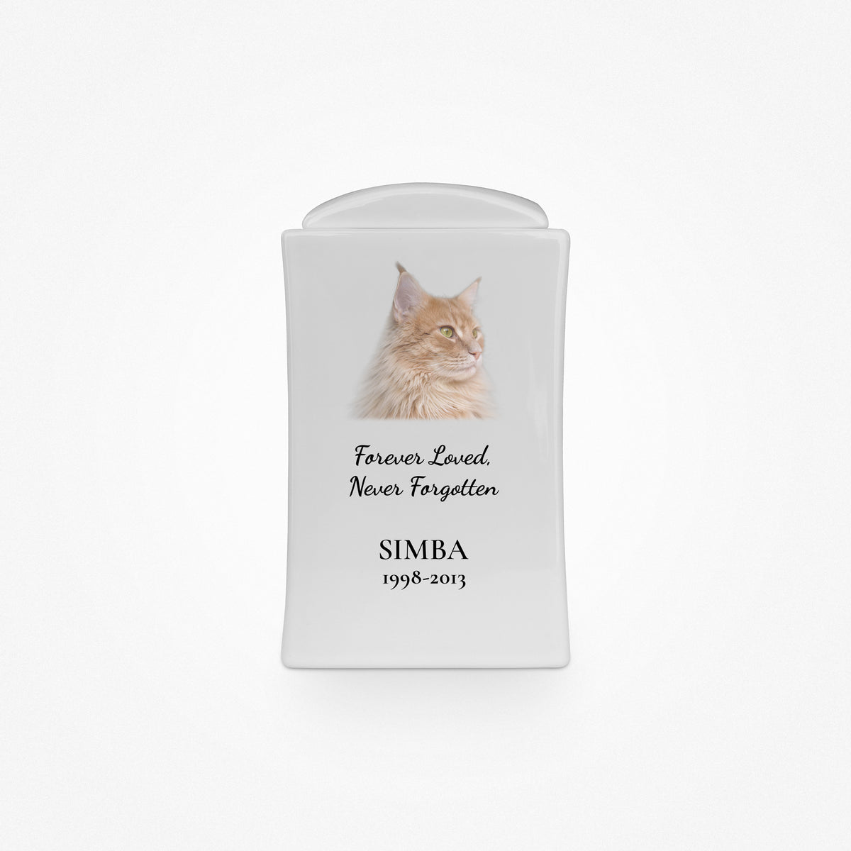 Porcelain Cat Cremation Urn - 1L