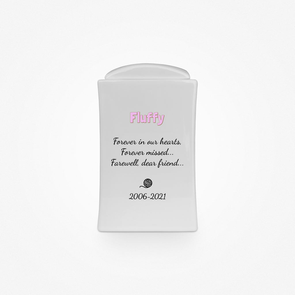 Urna per cremazione in porcellana per gatto - 1L