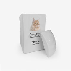 Porcelain Cat Cremation Urn - 1L