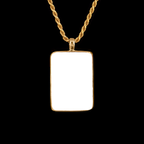 Gold Memorial Pendant with Rectangular Ceramic Stone