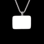 Memorial Pendant with Rectangular Ceramic Stone, 925 Sterling Silver